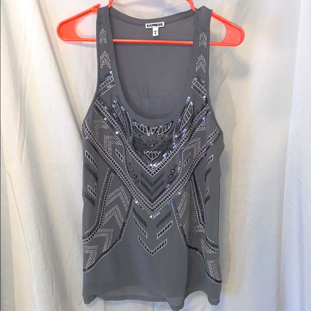 Express embellished tank top